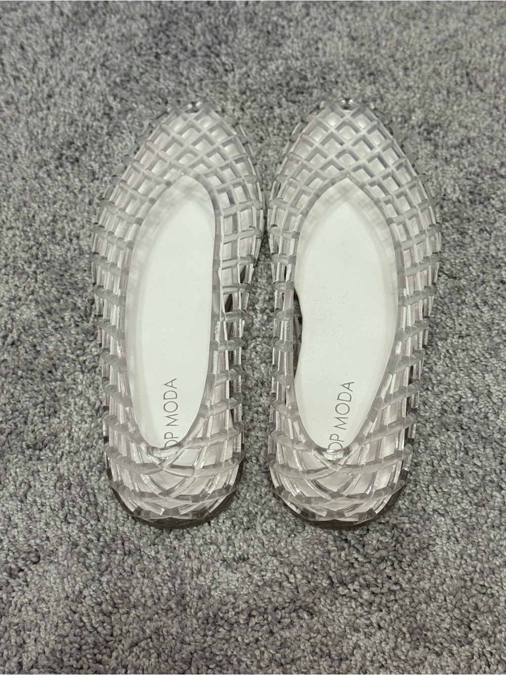 TOP Moda Clear Lattice Jelly Flats - Transparent size 7